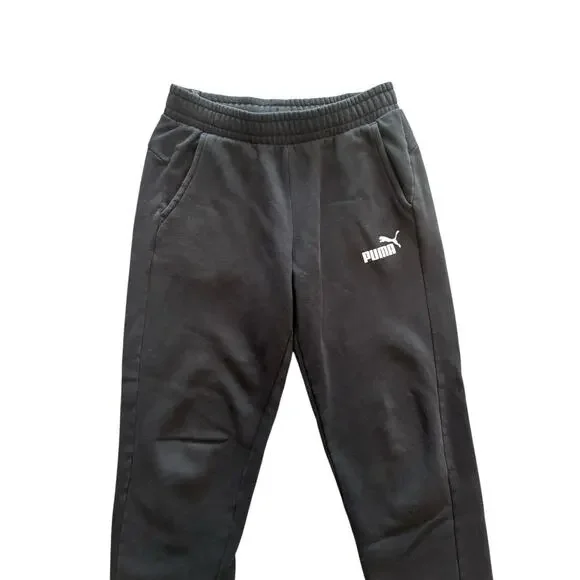 PUMA STRAIGHT LEG BLACK SWEATPANTS SIZE MEDIUM - Picture 2 of 7